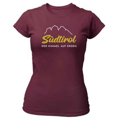 Südtirol der Himmel auf Erden - Damen Shirt Bio - XS / Burgund - Shirts & Tops