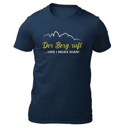 Der Berg ruft und i muas gian! - Herren Shirt Bio - Navy / S - Shirts & Tops